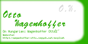 otto wagenhoffer business card